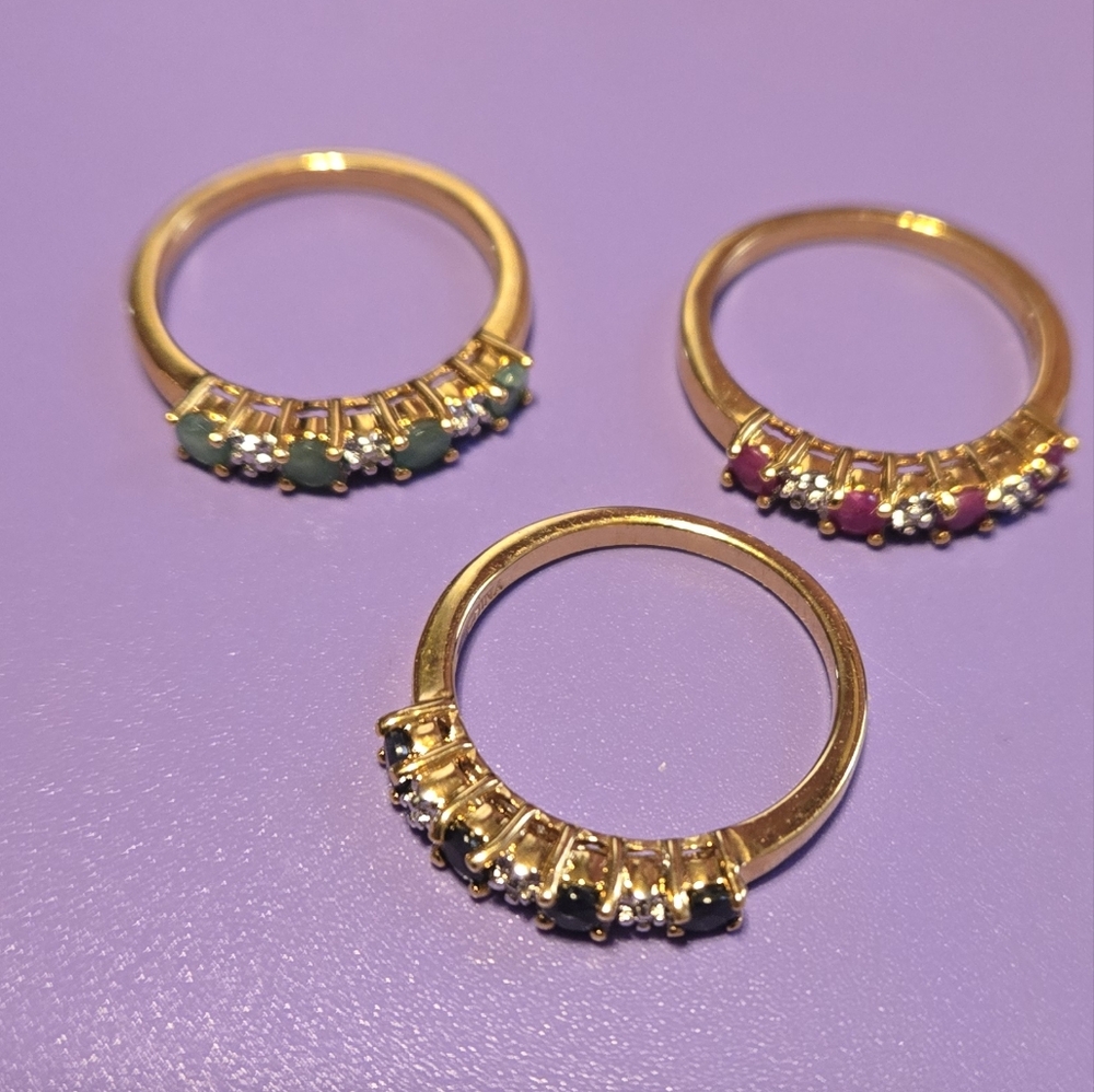 MACYS Cubic Zirconia Size 9 Womans 3-Ring Set.